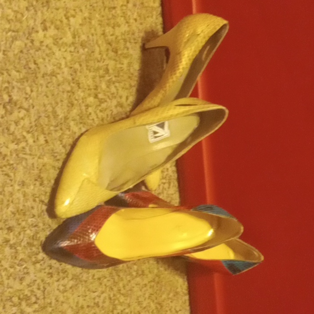 2 pair snakeskin size 7 shoes